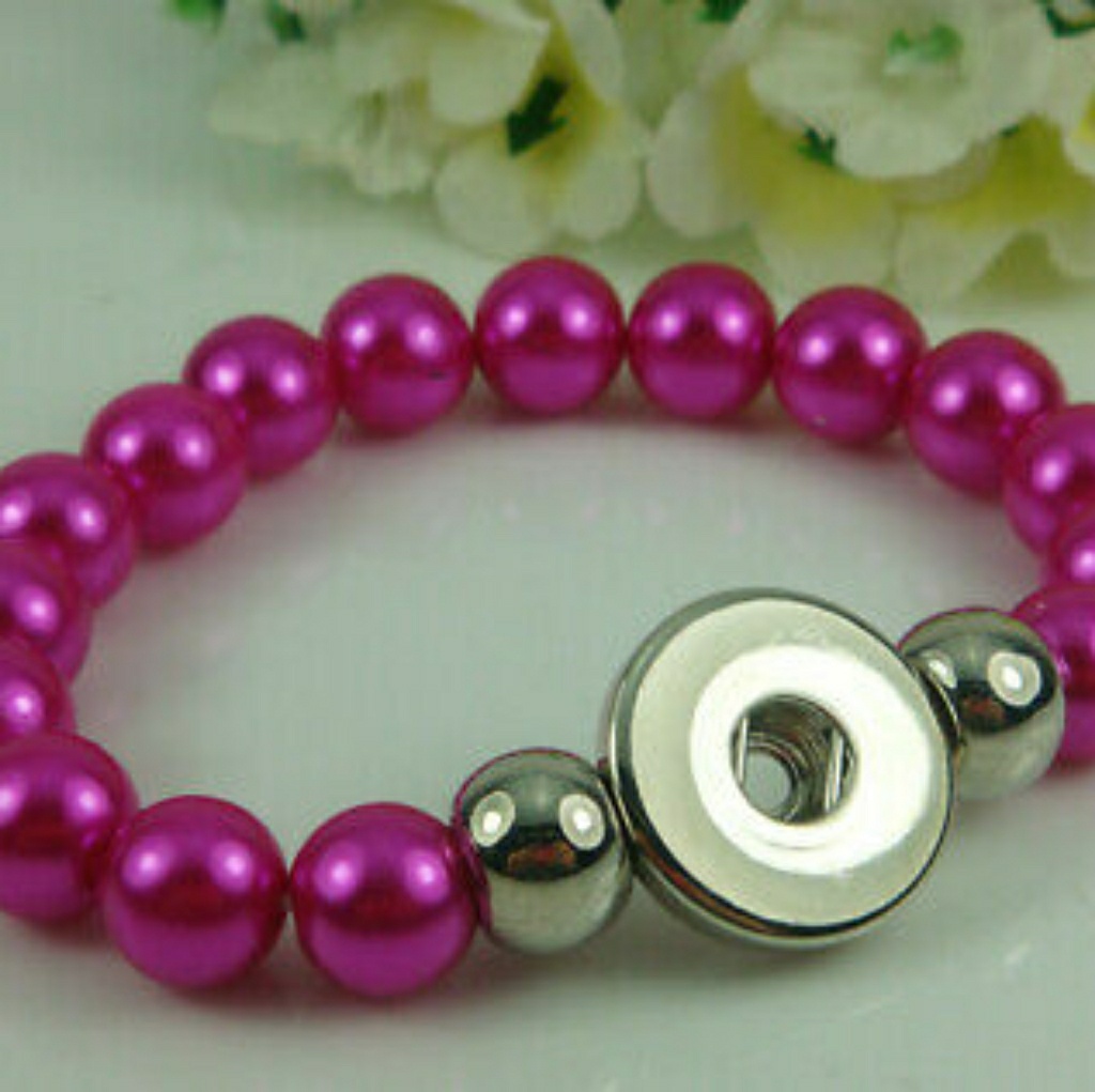 Fuchsia Snap Button Interchangeable Bracelet